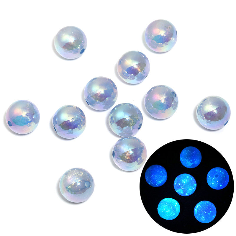 Wholesale 100pcs/pack Luminous 16mm acrylic luminous sparkling round beads diy beads